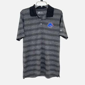 Golf Polo Boise State Broncos BSU Russell Gray Shirt Polyester Mens M 38-40